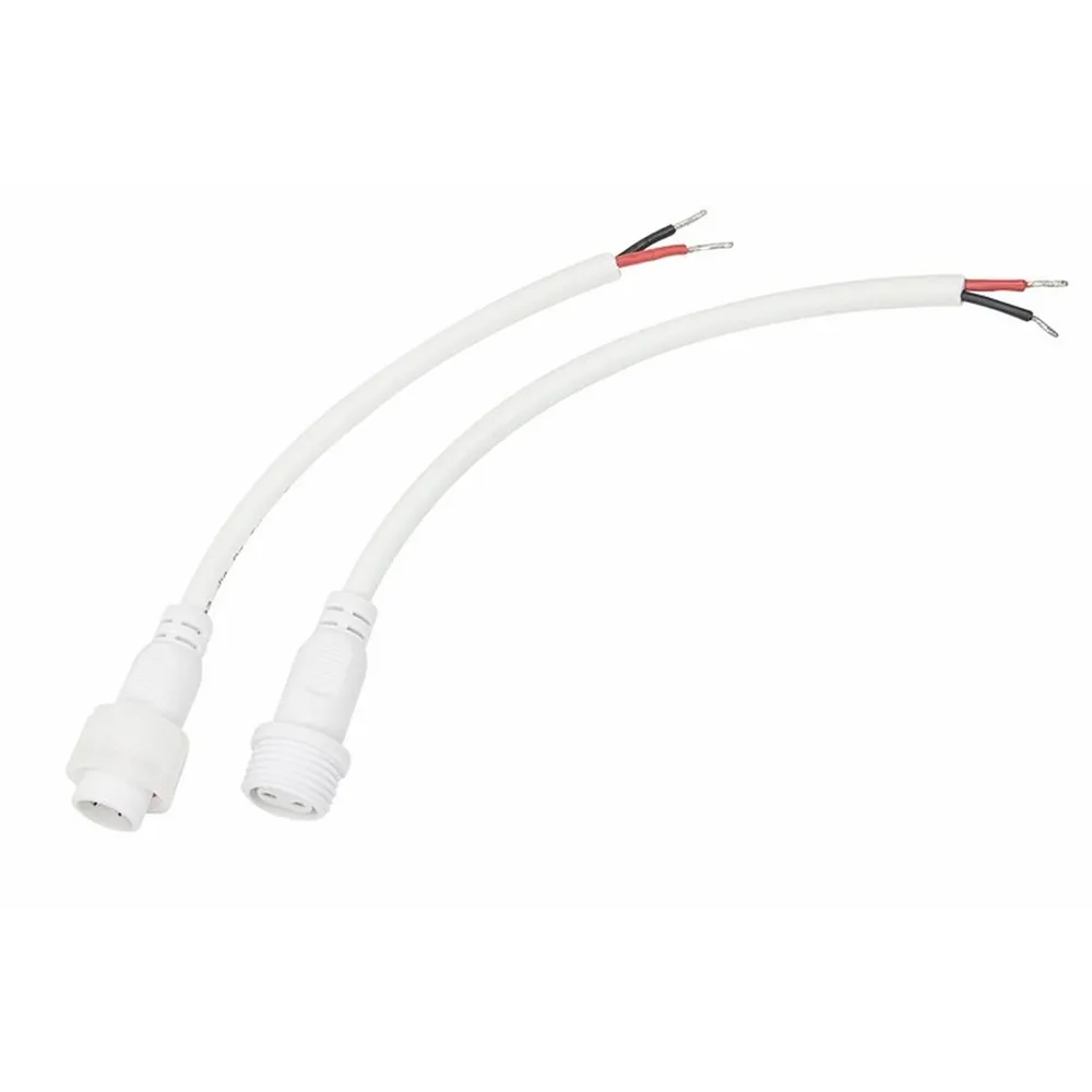 Соединительный кабель (2pin) герметичный (IP67) 2х1,0мм? белый REXANT 11-9820