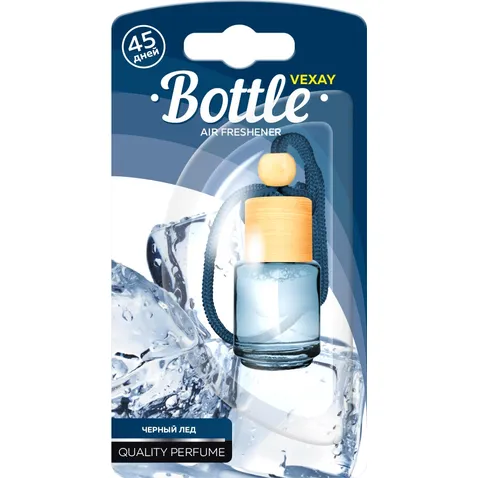 Ароматизатор жидкий подвесной флакон с деревянной крышкой Aroma BOTTLE черный лед Vexay Aroma VXBL-4