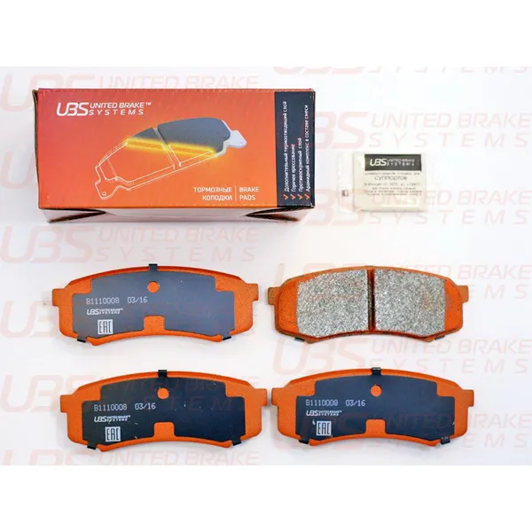 Тормозные колодки TOYOTA LC 80/90/120 90/LEXUS GX470 01-09/MITSUBISHI PAJERO IV 07- задние UBS B1110008
