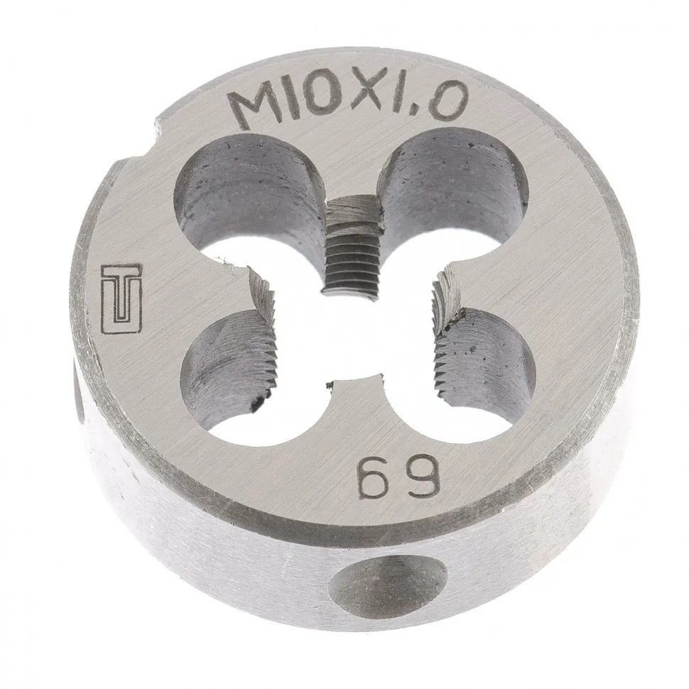Плашка круглая метрическая М10x1,0 мм СИБРТЕХ 77024