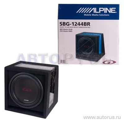 Сабвуфер ALPINE SBG-1244BR, 30 см , в корпусе, 300вт