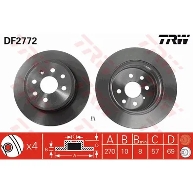 Диск тормозной задний TRW DF2772