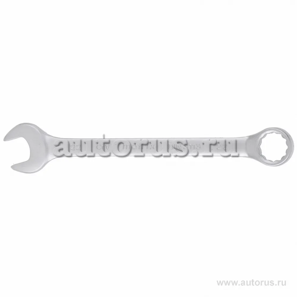 Ключ комбинированный, 22 мм, CrV, матовый хром MATRIX 15118
