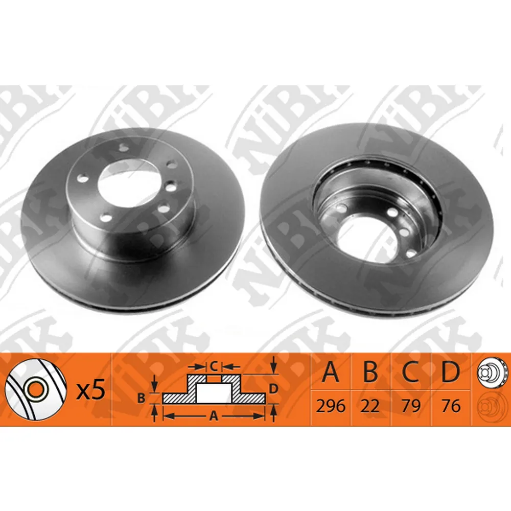 Диск тормозной передний BMW E39 /VENT D=296MM NIBK RN1291
