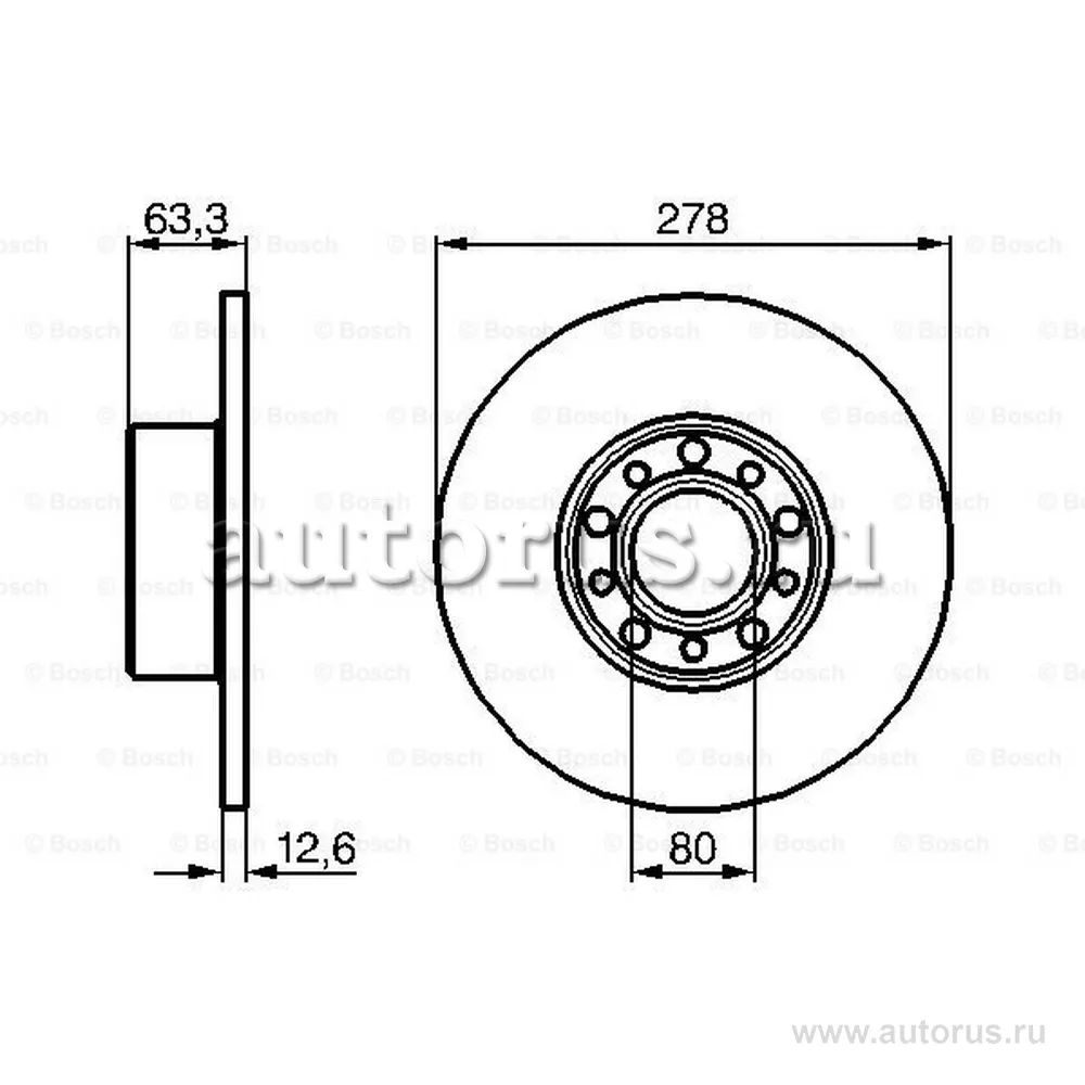 Диск тормозной MB BOSCH 0 986 478 058
