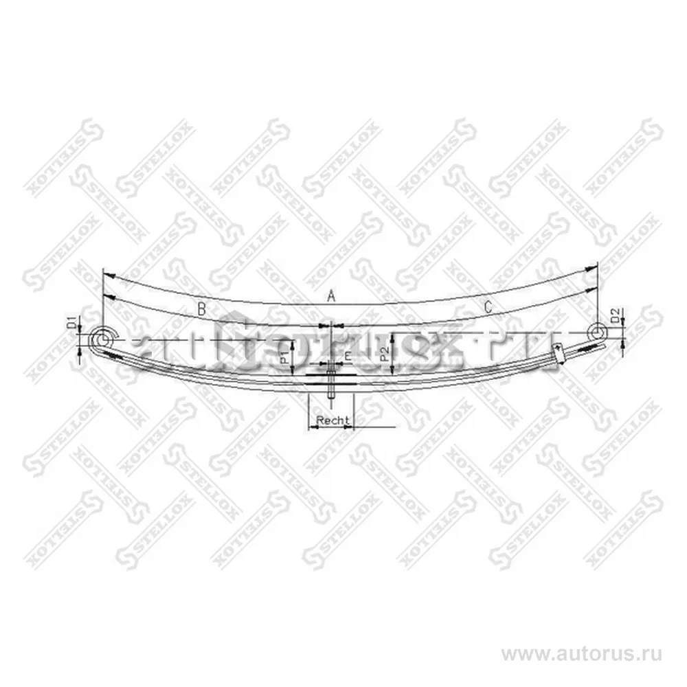 Лист коренной перед 2/30x90x66 937+1093 D20 RVI Magnum STELLOX 84-57605-SX