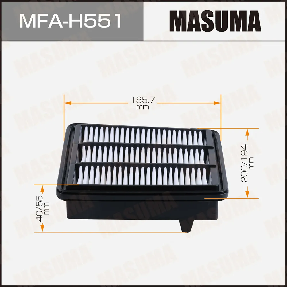 Воздушный фильтр A2836 MASUMA HONDA CIVIC FL1 21 MASUMA MFAH551