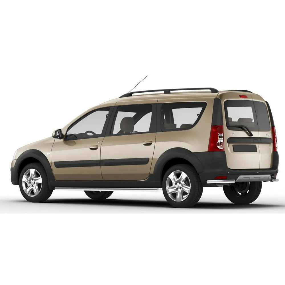 Защита порогов d42 Rival для Lada Largus I универсал Cross 2014-н.в., нерж. сталь, 2 шт., R.6005.005