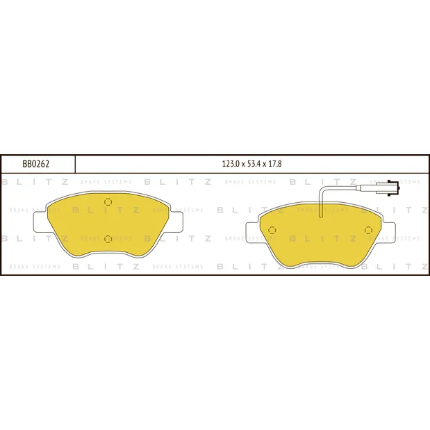Колодки тормозные дисковые передние FIAT Gande Punto/Doblo/Idea/Stilo 01-> BLITZ BB0262