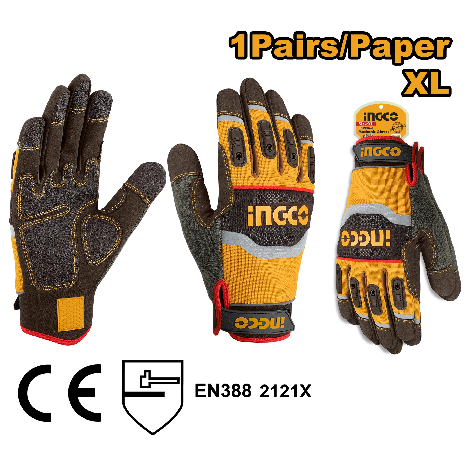 Перчатки механика XL INDUSTRIAL INGCO HGMG02-XL