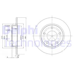 Диск тормозной задний DELPHI BG2806