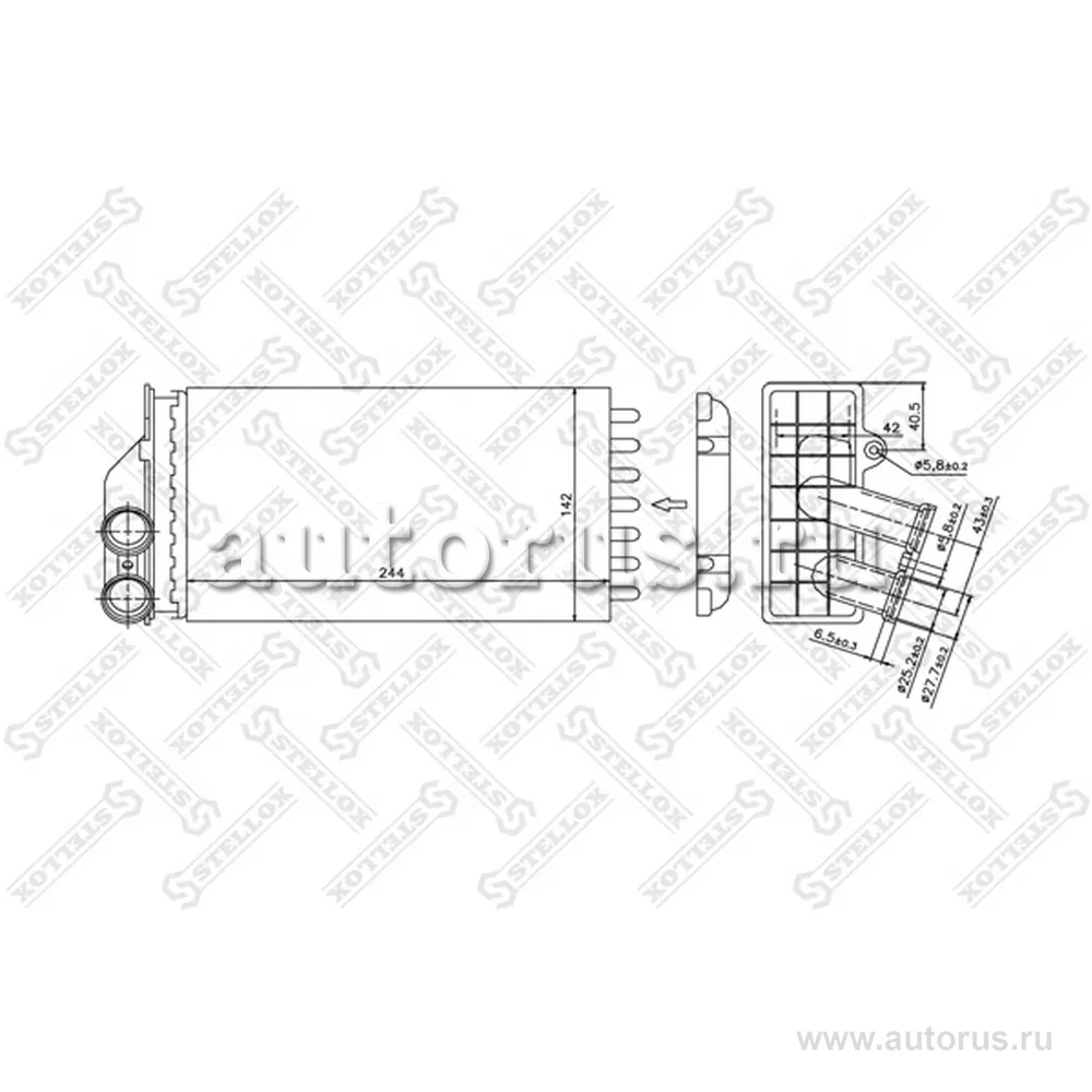 Радиатор печки Citroen C4, Peugeot 307 1.4-2.0 02> STELLOX 10-35103-SX