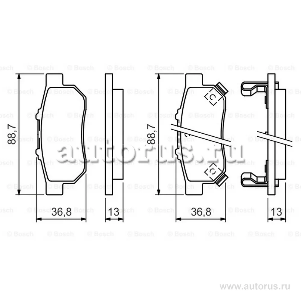 Колодки дисковые задние BOSCH 0986494392