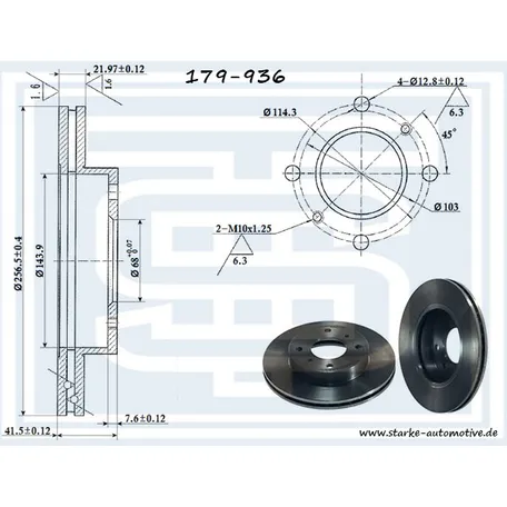 Диск тормозной передний NISSAN ALMERA II (N16)/ PRIMERA (P10/P11) 257X22 STARKE 179-936