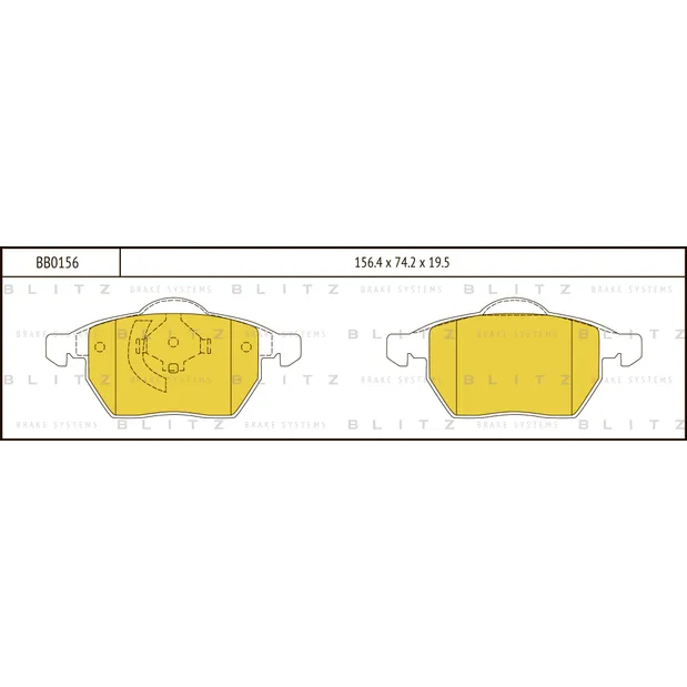 Колодки тормозные дисковые передние AUDI A4 95->VW Golf/Passat 91-> BLITZ BB0156