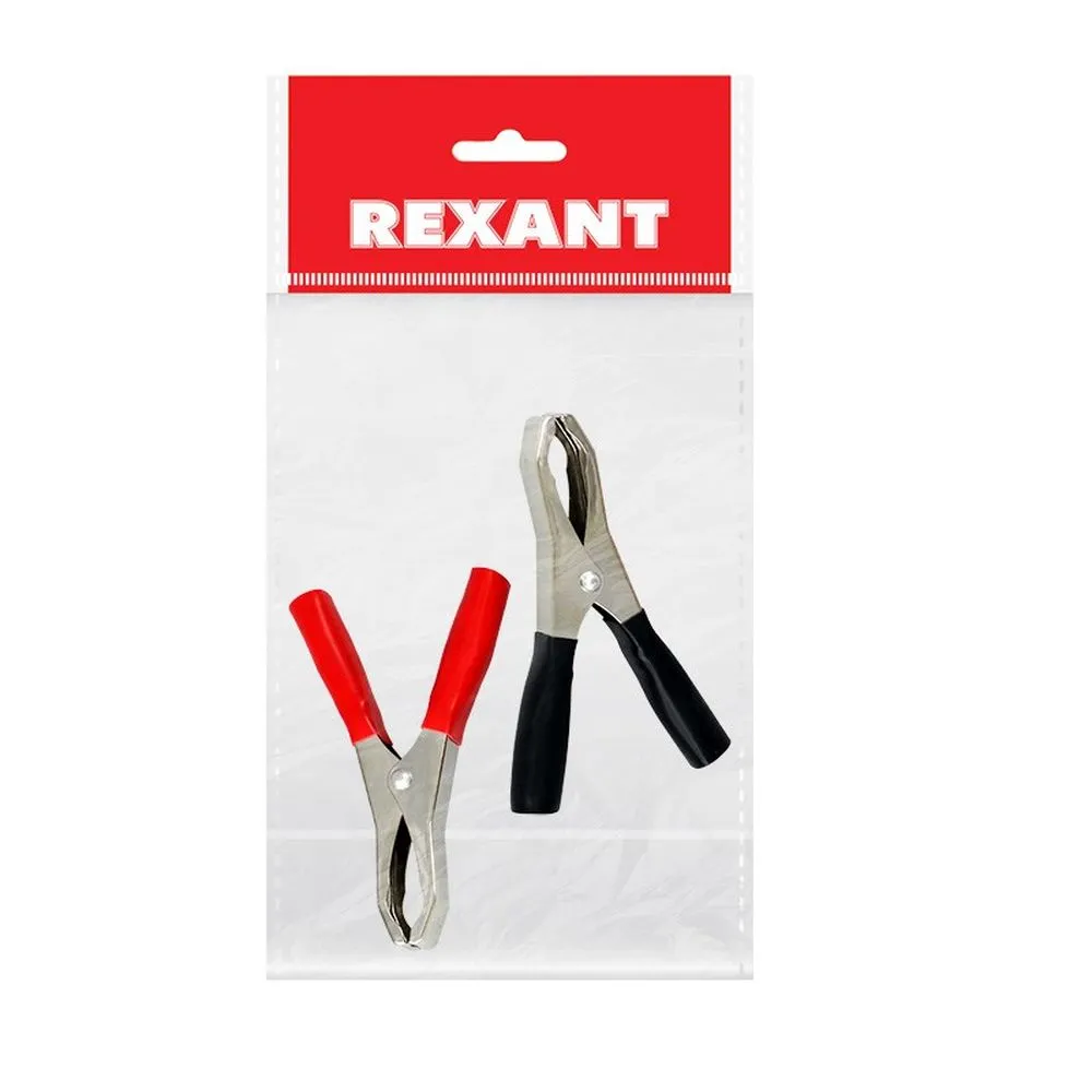 Зажим крокодил RExANT, длина 98 мм, ток 50A,, пакет БОПП RExANT 1600189, , Max Вт