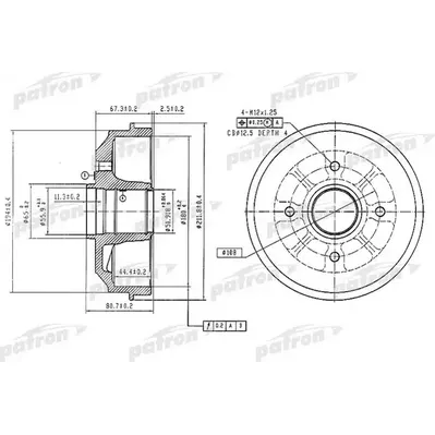 Барабан тормозной задн CITROEN: XSARA 97-05, XSARA Break 97-05, XSAR PATRON PDR1370