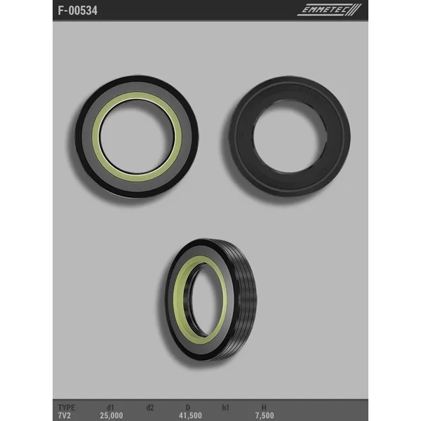 Сальник 25,00/41,507,50 тип 7V2 EMMETEC F00534