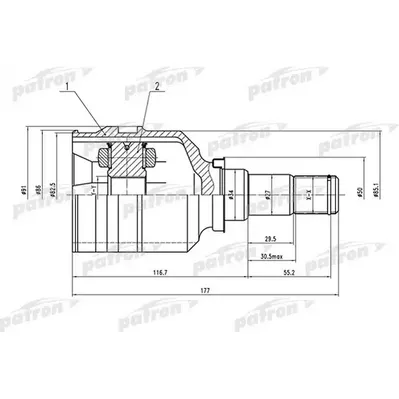 ШРУС внутренний 23x34x22 TOYOTA COROLLA AE110/EE110/CE1 PATRON PCV1575