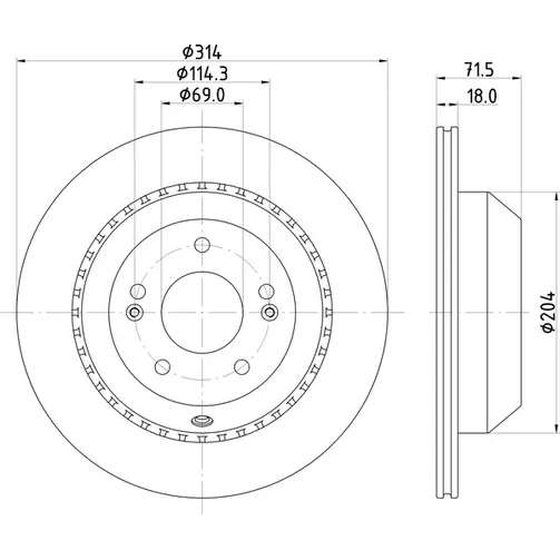 Диск тормозной задний NISSHINBO ND6106K