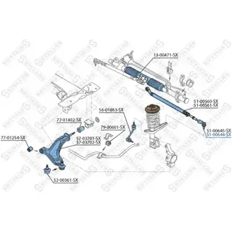Наконечник рулевой правый Land Rover Fr (5100645_SX) STELLOX 5100644_SX