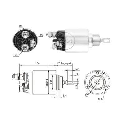 Реле втягивающее FIAT DUCATO/JUMPER/BOXER 2.8 02- ZM2381