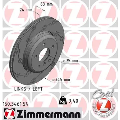 Диск тормозной ZIMMERMANN 150346154