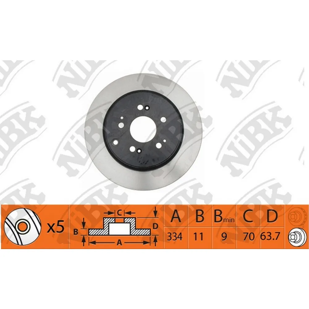 Диск тормозной задний ACURA MDX / HONDA PILOT NIBK RN1411