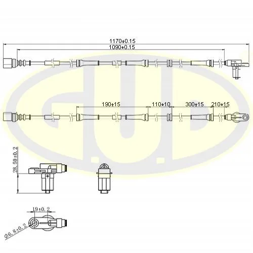 ДАТЧИК ABS ЗАДН FORD GALAXY/VW SHARAN/SEAT ALHAMBRA ЛЕВ G.U.D GABS01039