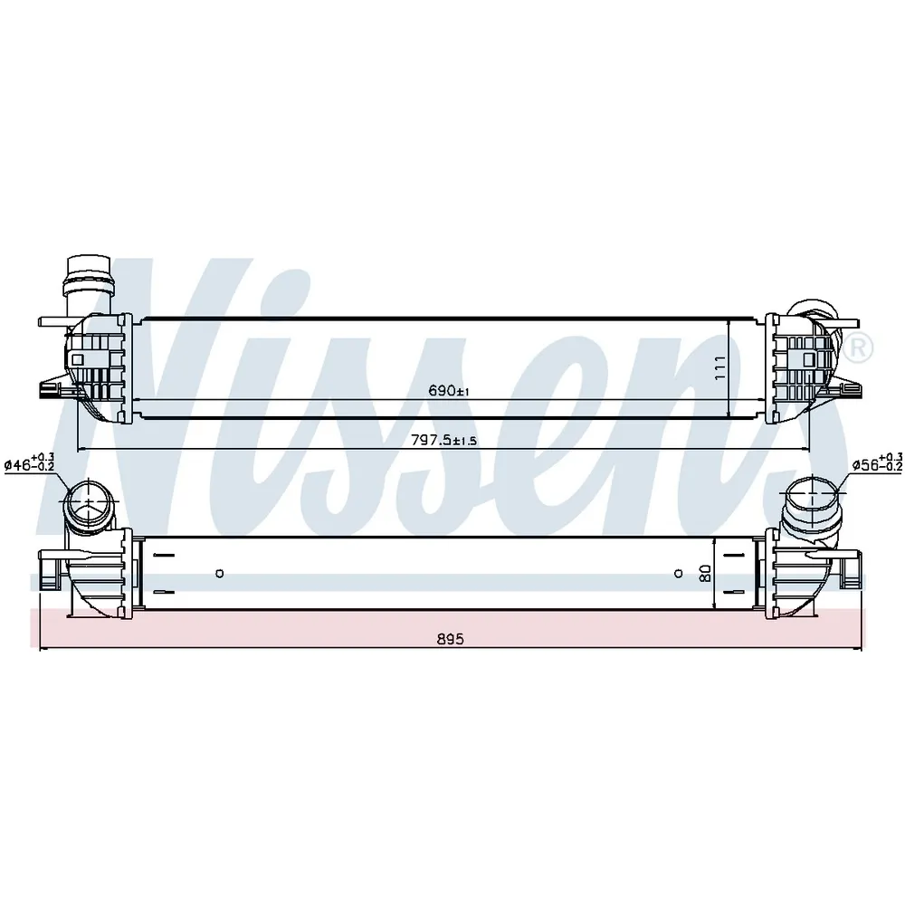 Интеркулер RENAULT LAGUNA III (BT0/1) 1.5 DCI 07-, LAGUNA III GRANDTOUR (KT0/1) 1.5 DCI 07- NISSENS 96502