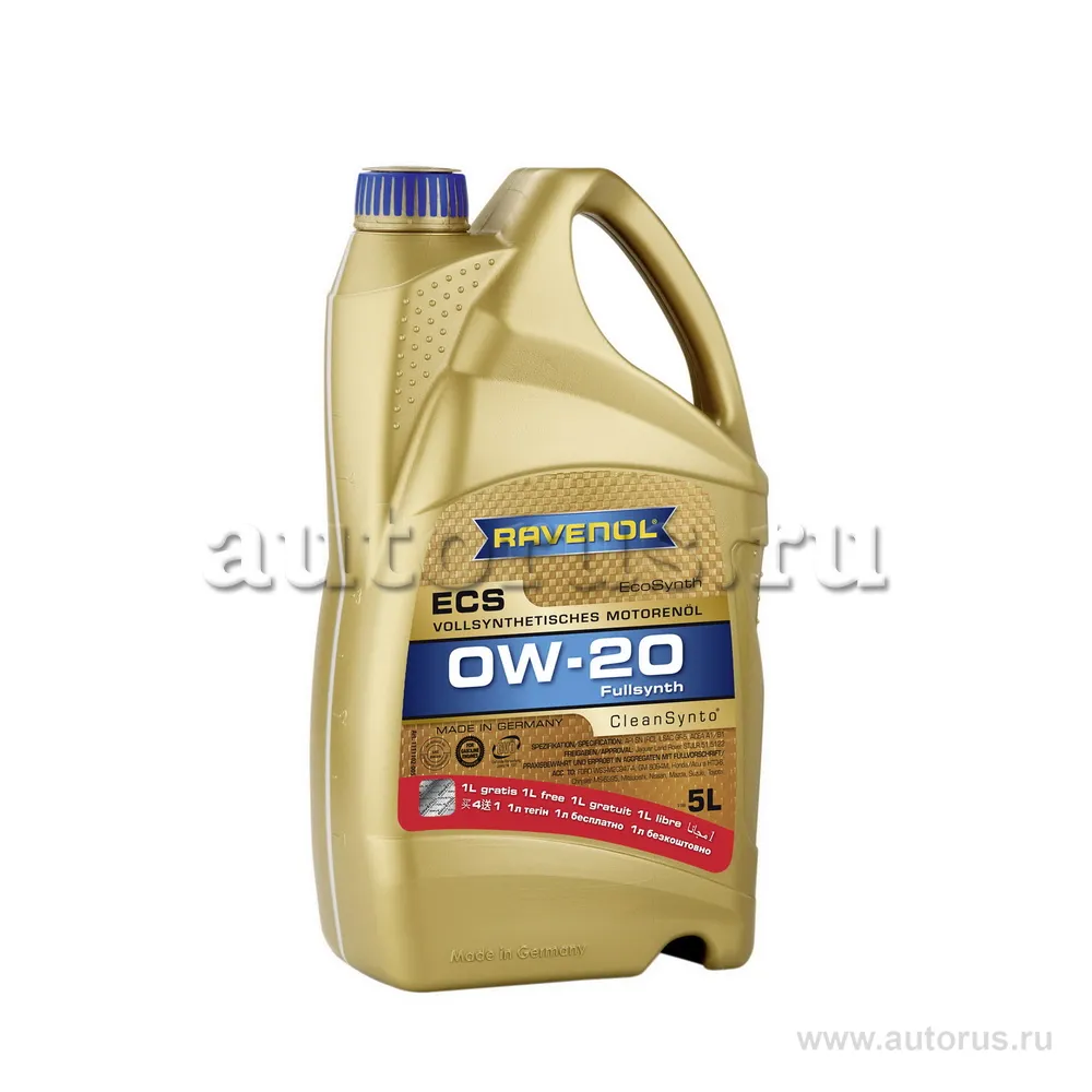 Моторное масло RAVENOL ECS EcoSynth SAE 0W-20 (5 л) акция