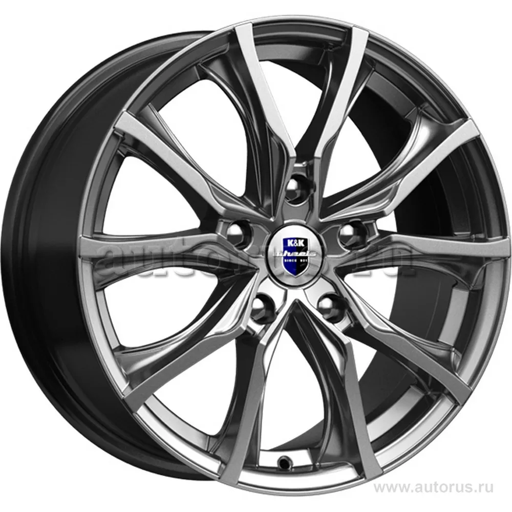 Диск литой R17 7.5J 5x114.3/67.1 ET50 КИК Твист Дарк платинум 71155