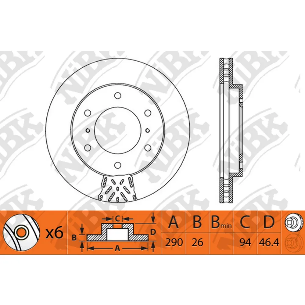 Диск тормозной передний NIBK RN1188