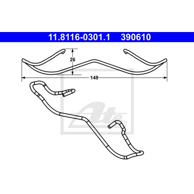 Скоба переднего тормозного суппорта FORD/RENAULT ATE 11.8116-0301.1