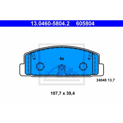Колодки тормозные задние ATE 13.0460-5804.2