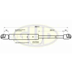 АМОРТИЗАТОР БАГАЖНИКА OPL CORSA D 07/06- 245N L609,5/251,5MM G.U.D ggs020404