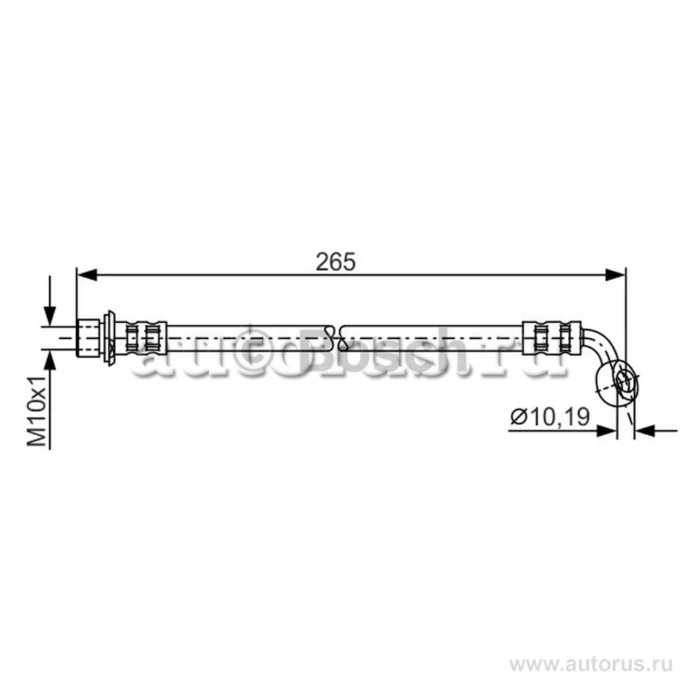 Шланг торм. зад. л Toyota Land Cruiser 4.7/4.2TD 98 L=265 BOSCH 1987481127