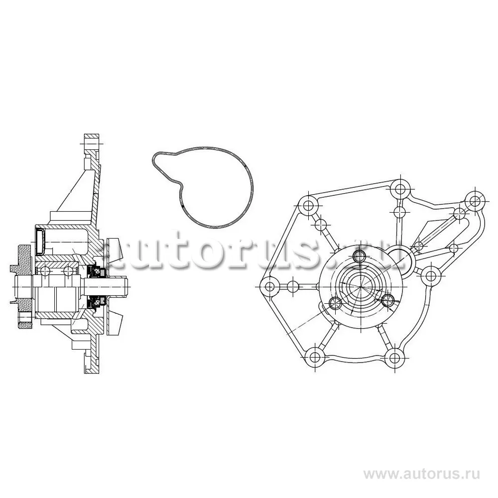 Насос водяной для а/м VW Touareg (02-)/Audi Q5 (08-)/Q7 (06-) 2.7TDI/3.0TDI/3.0TFSi LUZAR LWP 1828