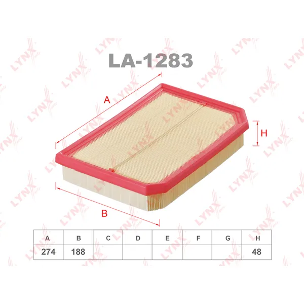 Фильтр воздушный LYNXauto LA-1283