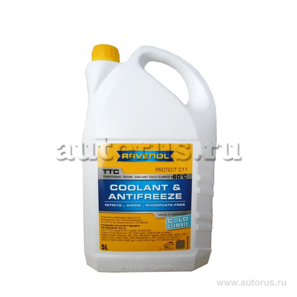 Антифриз Ravenol TTC готовый -60 желтый 5 л 1410140-005