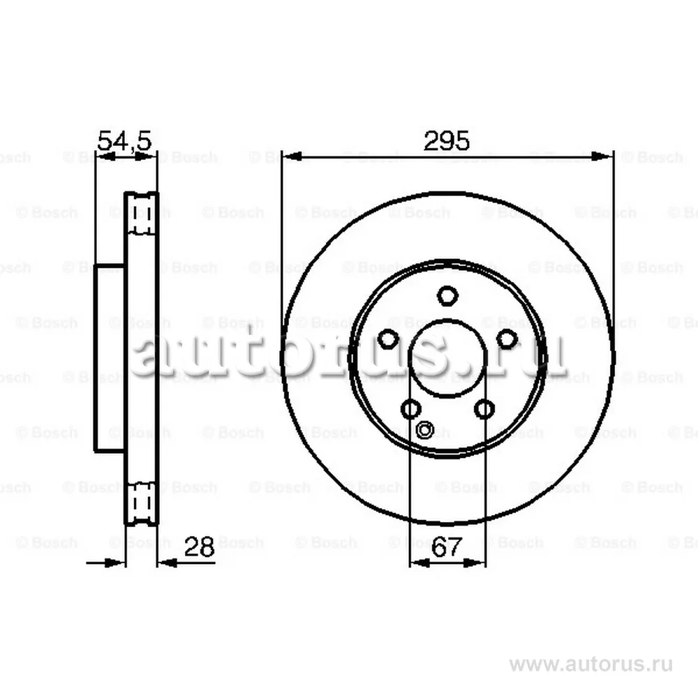 Диск тормозной передний MB W211/S211 02-09 BOSCH 0 986 479 038