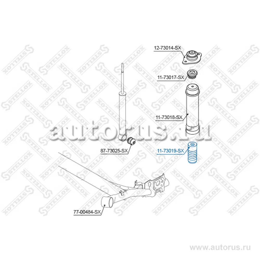 Отбойник амортизатора заднего нижнего Daewoo Kalos 02> STELLOX 11-73019-SX
