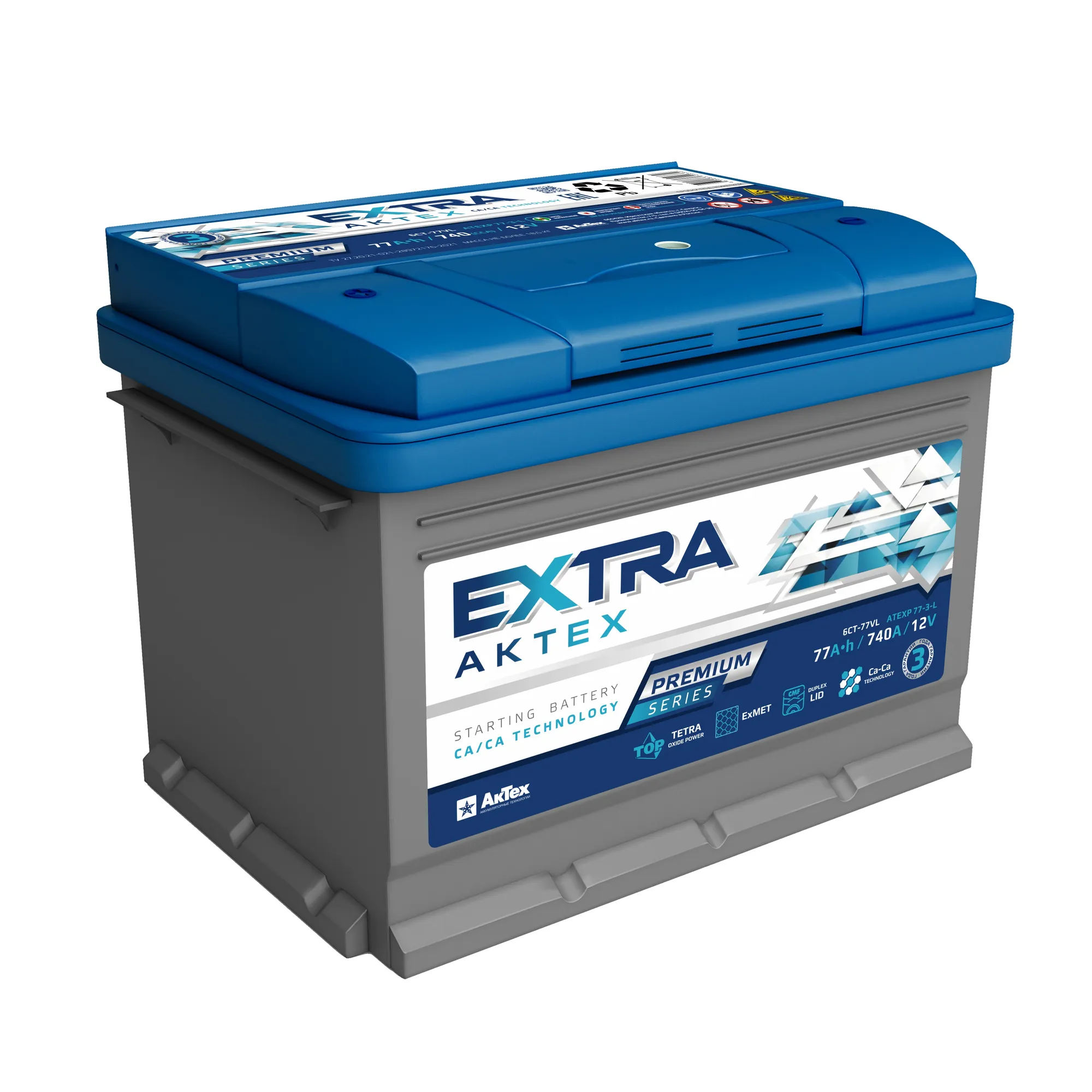Аккумулятор EXTRA PREMIUM 77 А/ч прямая L+ 278x175x190 EN740 A