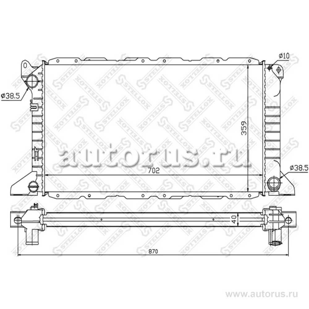 Радиатор системы охлаждения Ford Transit 2.5D/TD 94-00 STELLOX 10-25428-SX