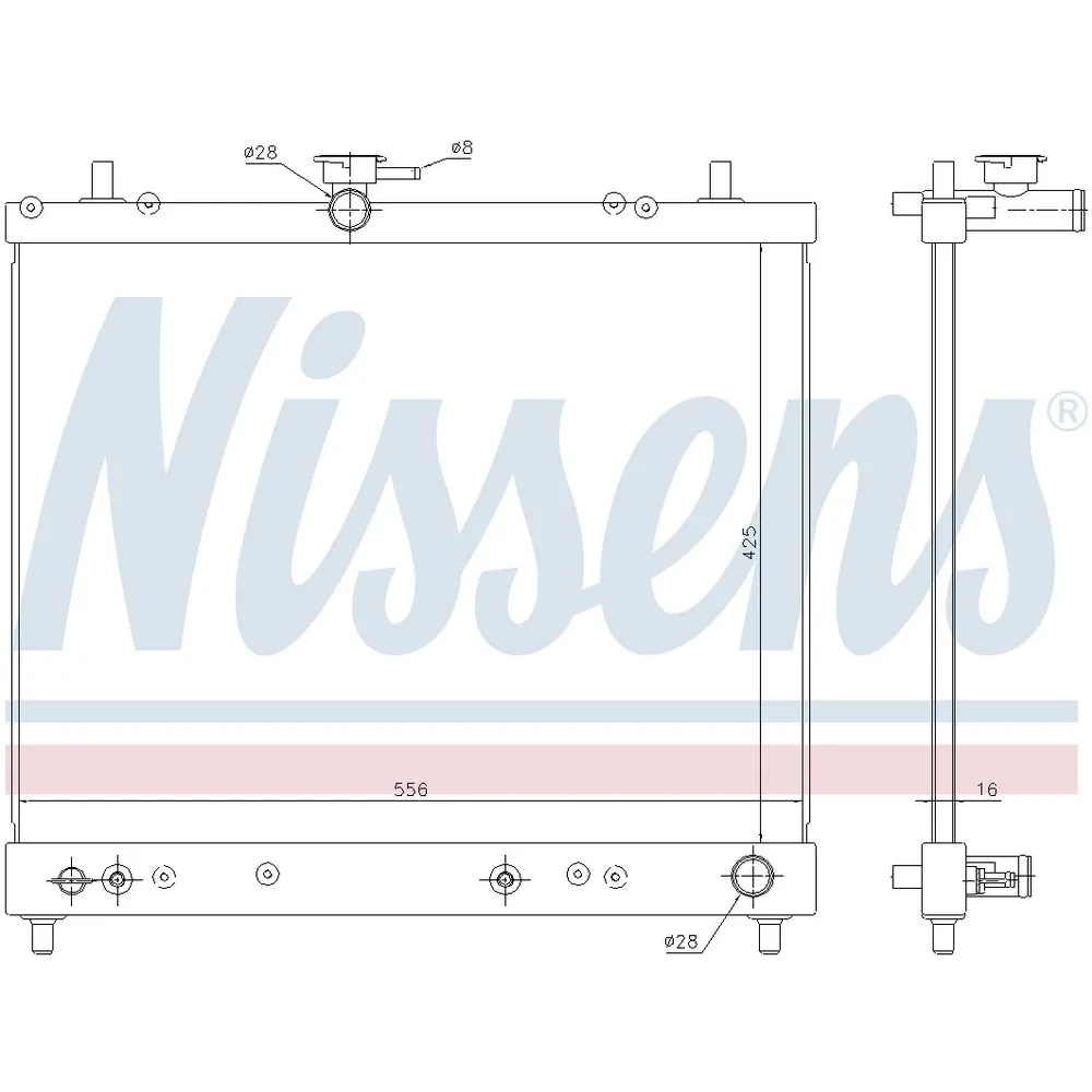 Радиатор системы охлаждения DAIHATSU TERIOS (J2) 1.5/1.5 4WD 05- NISSENS 617402