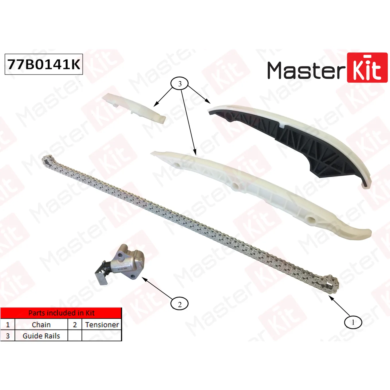 Комплект цепи ГРМ (без звездочек) MASTERKIT 77B0141K