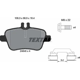 Колодки тормозные дисковые зад TEXTAR 2484805