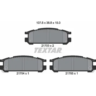 Колодки тормозные задние SUBARU TEXTAR 2170301