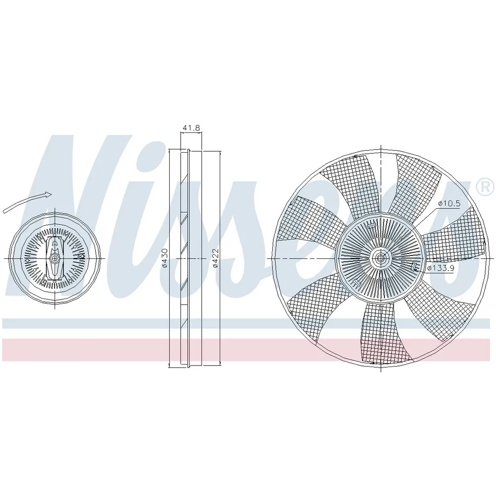 Муфта вентилятора с крыльчаткой! МКПП/ VW Crafter 2E/2F 2.0TDI 06> NISSENS 86220