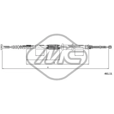 Трос ручника FIAT BRAVA 1/6-1/8-DS ANTISKID SX-LH Metalcaucho 81314